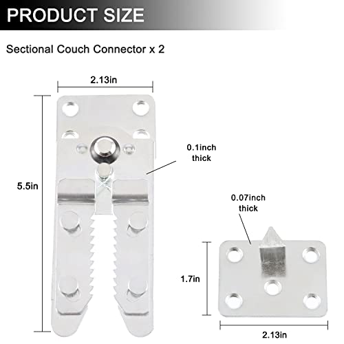 DeepDream 2 Pack Sectional Couch Connectors for Metal Couch Clips
| DeepDream Sofa Connector Interlocking Furniture Con