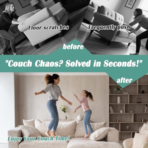 4Pack Heavy Duty Couch Connectors for Sliding Furniture - Easy Install Strap & No Tools Required - Ideal for 3 Piece Mod