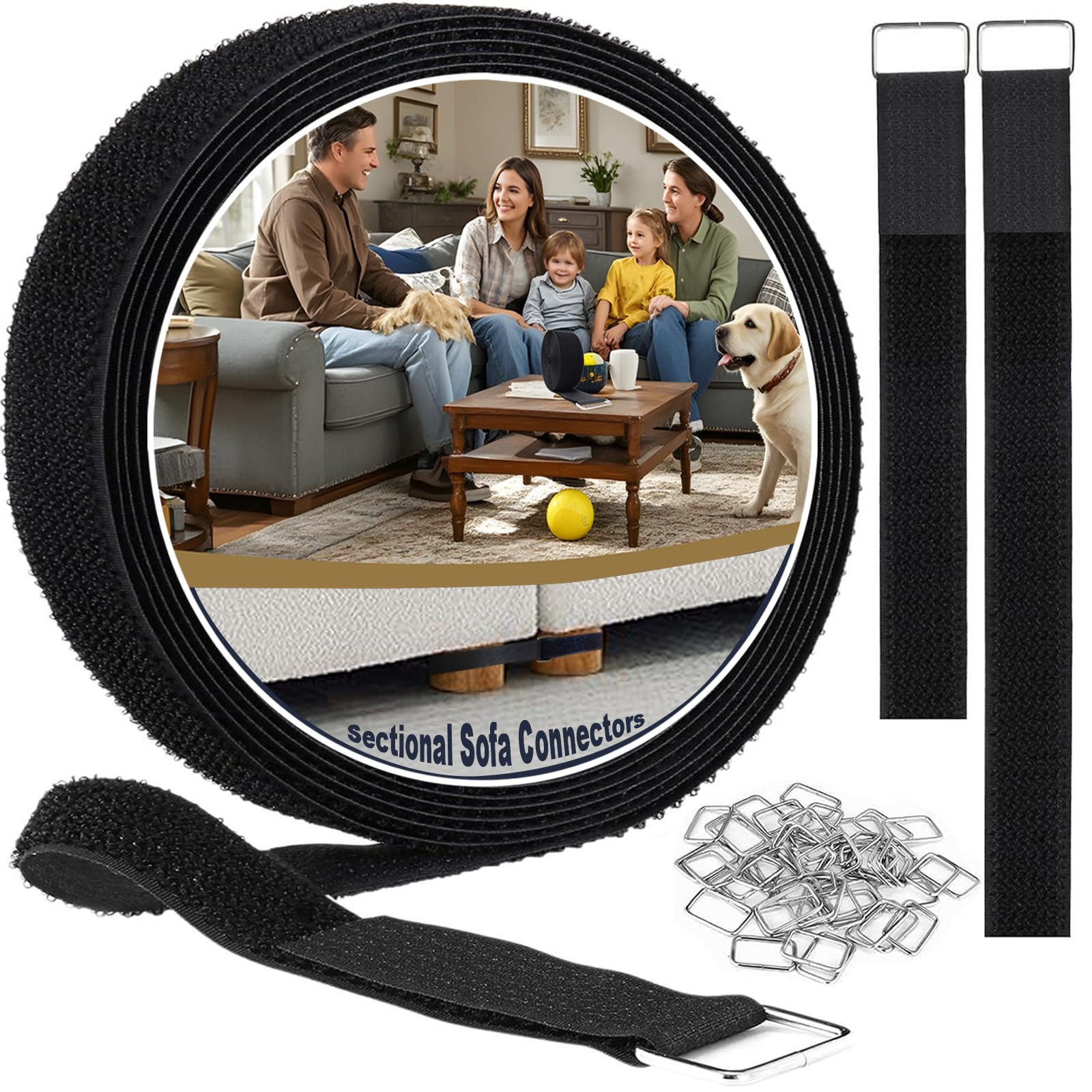 16.4FT Sectional Couch Connectors Hook and Loop Straps Easy to Install No Tool Required
| 16.4FT Sliding Sofa Connector